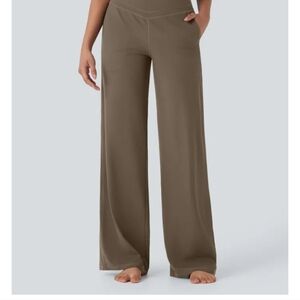 Women's HALARA Ultrasculp High Waisted Tummy CONTROL Straight Pants, Dawn Brown